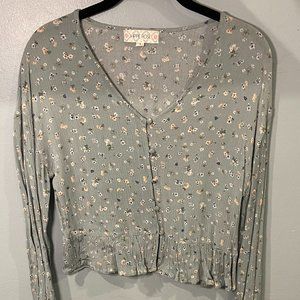 Hippe Rose Floral Blouse, Size S